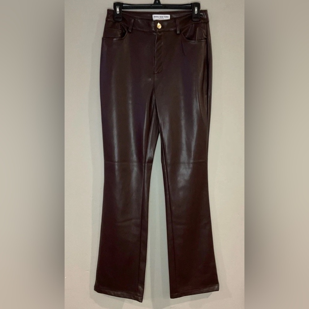 Marc New York Women’s Faux Leather Pants/Jeans In Brown Size Sz 4 NWT